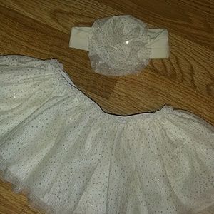 Cream tutu and headband bow children's place